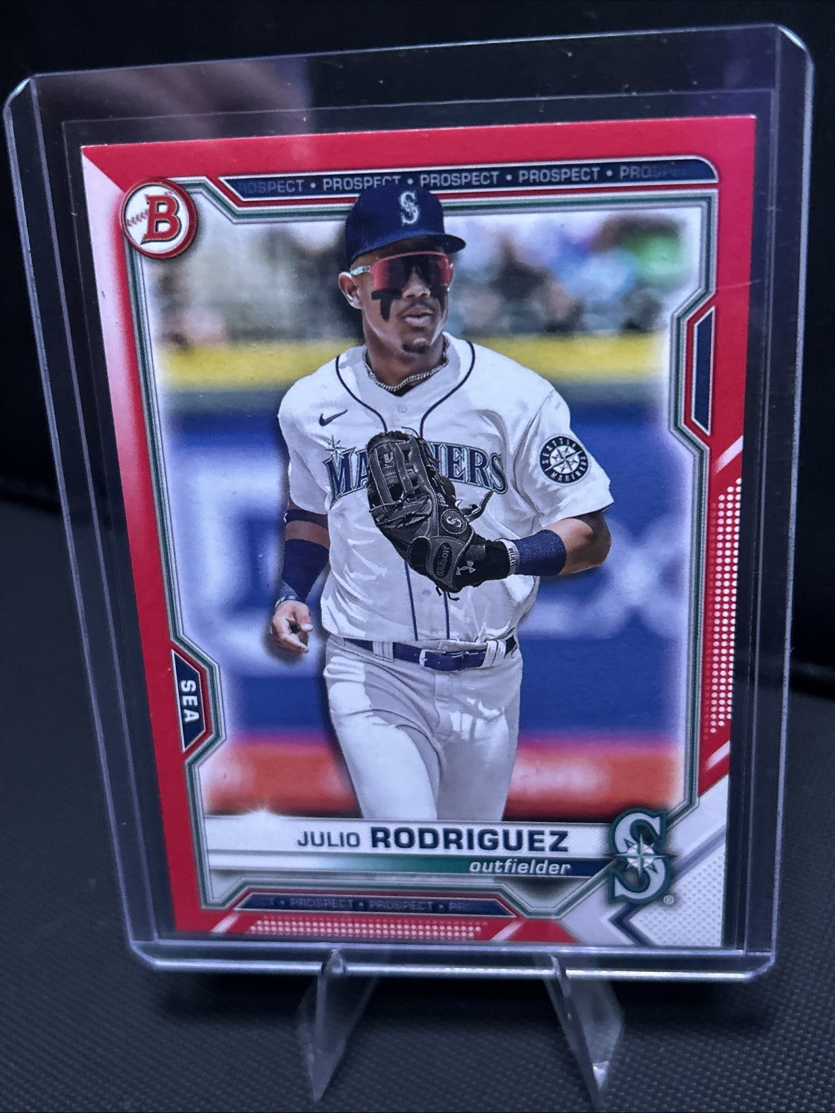 2021 Bowman Draft Julio Rodriguez #BD-145 Red Paper /5 (2/5) Seattle Mariners