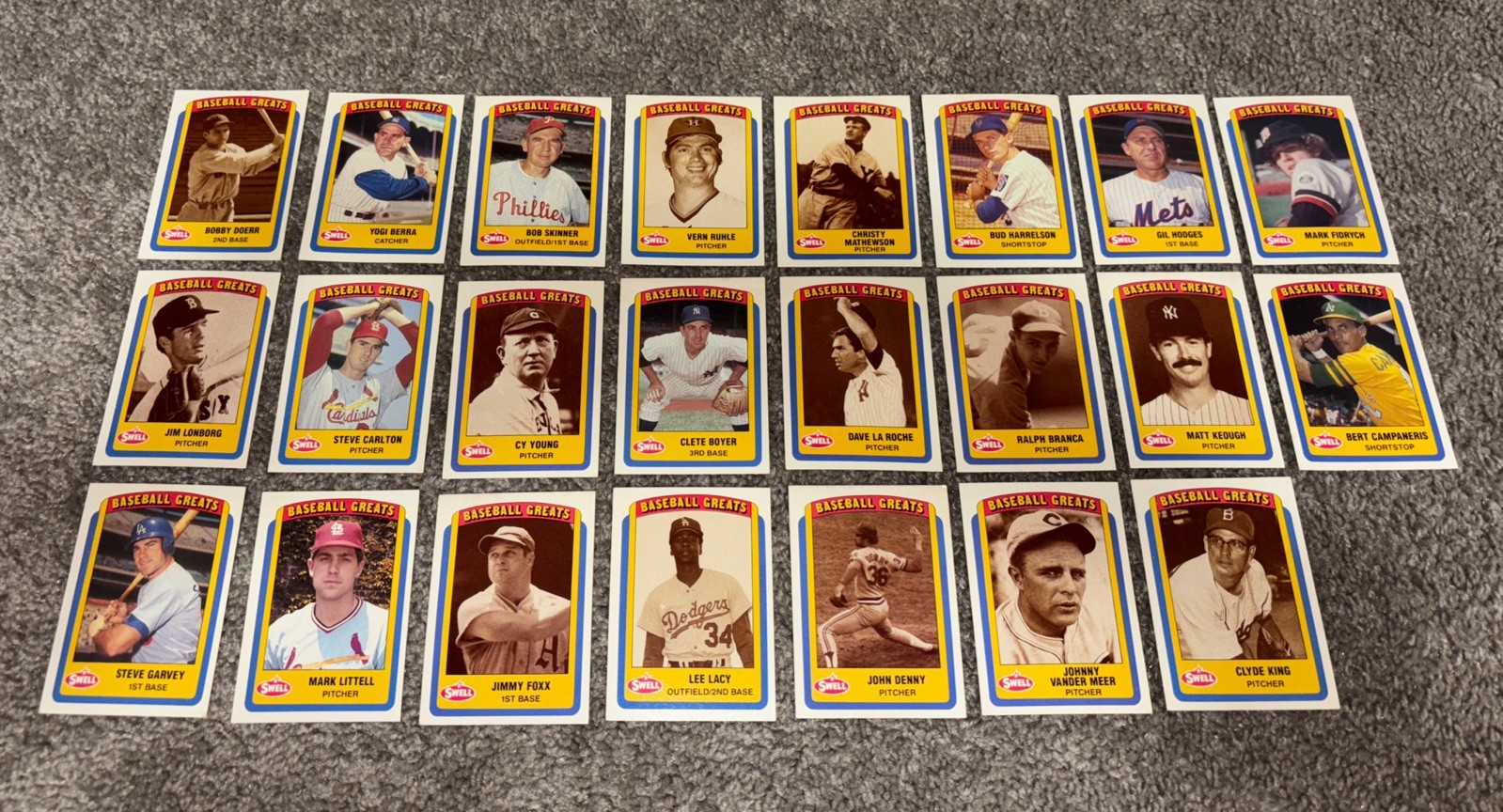 23 1990 Swell Gum Baseball Greats Vintage Baseball Cards. Complete Your Set