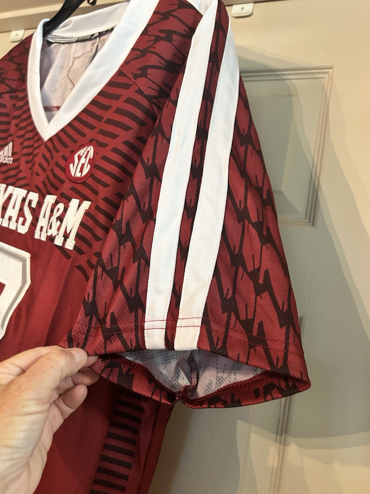 New Adidas Texas A&M Men’s Large Soccer Jersey #2 Manziel SEC