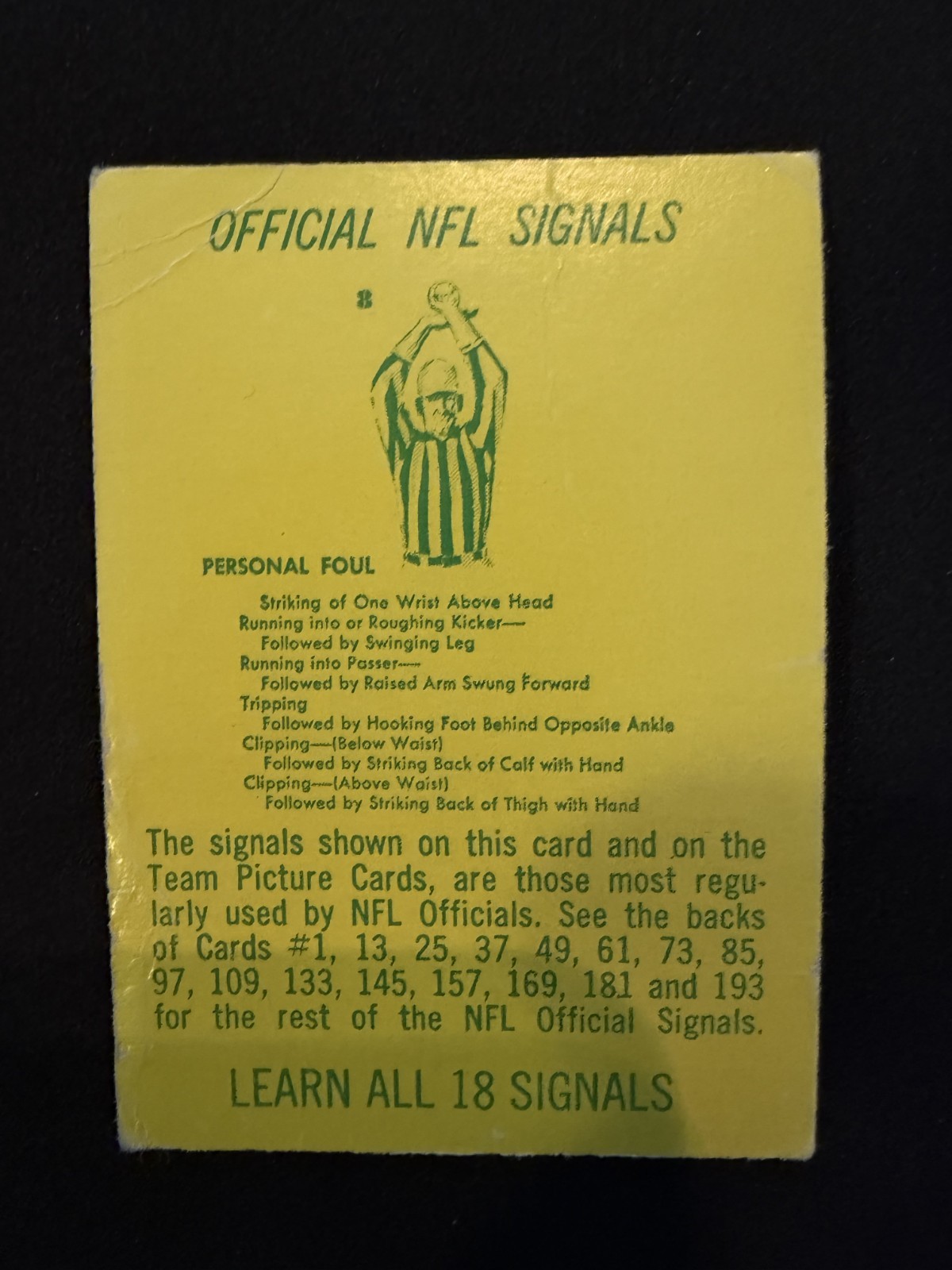 1967 Philadelphia NFL Signals crease #196 EX