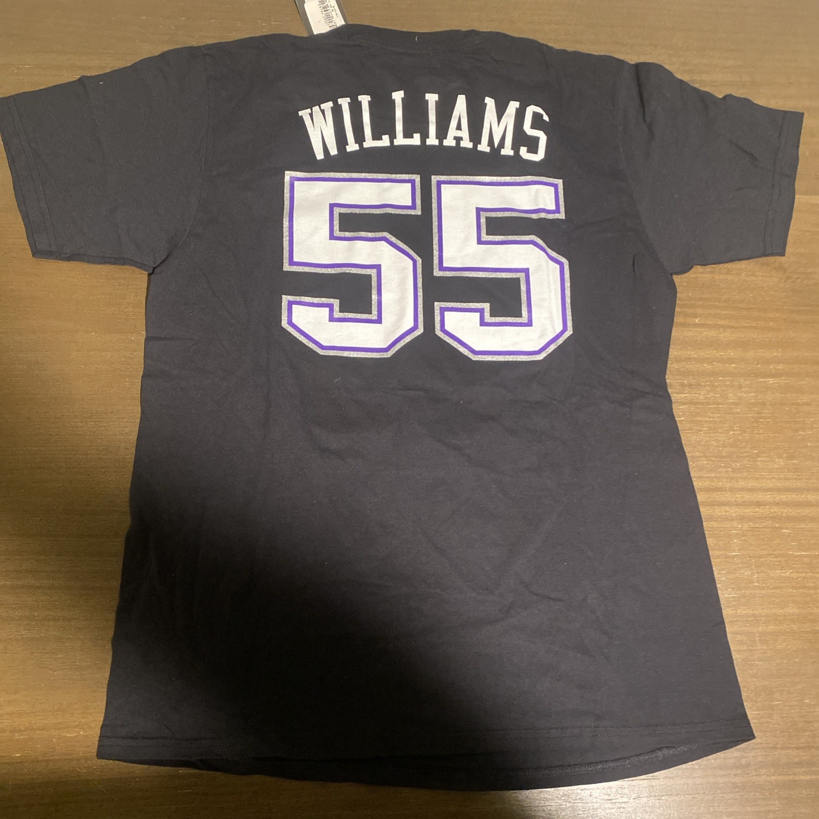 #55 Jason Williams Sacramento Kings basketball Shirt White Black Purple Large L