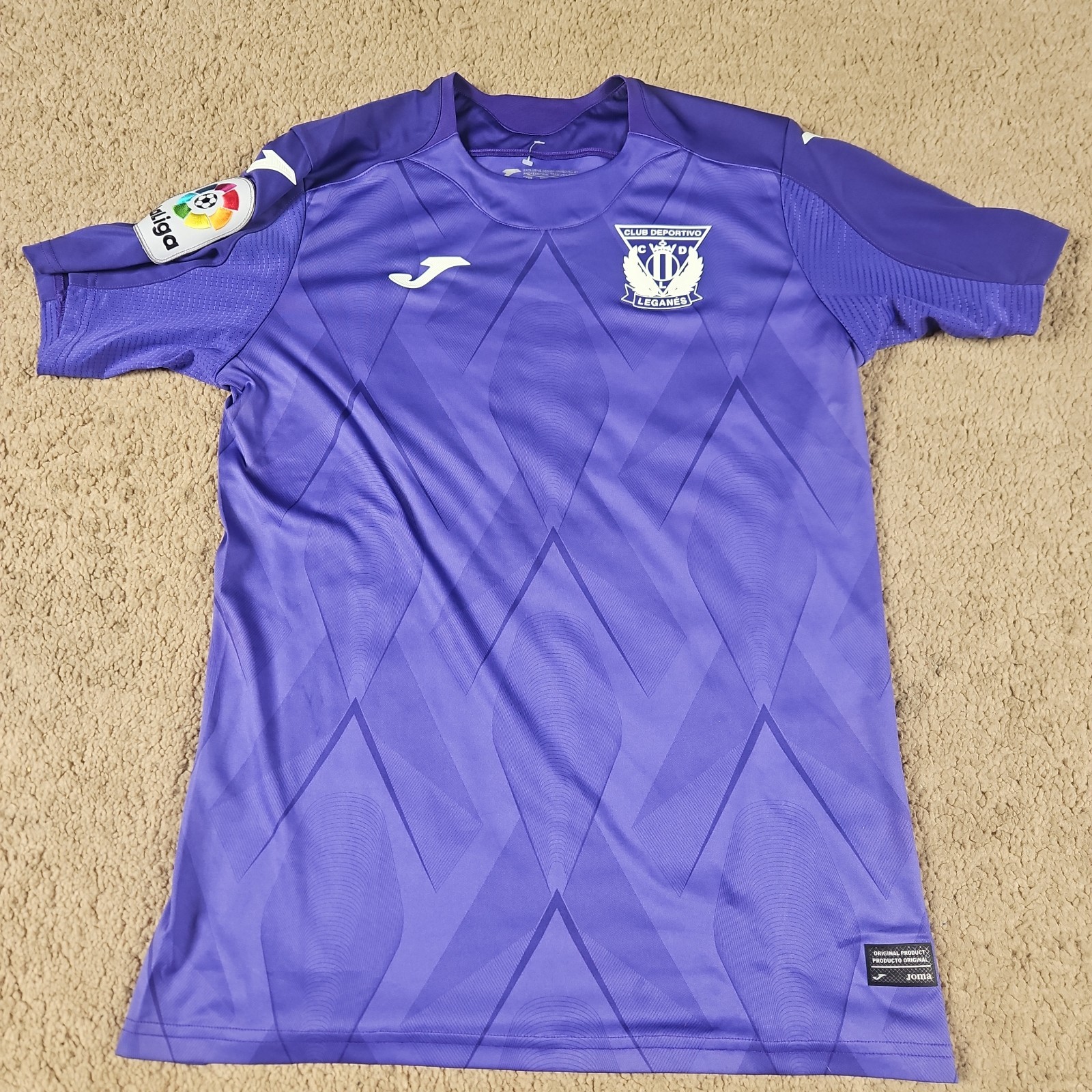 LaLiga Club Deportivo Leganes Joma Football Shirt US L UK S/M Purple BNWOT
