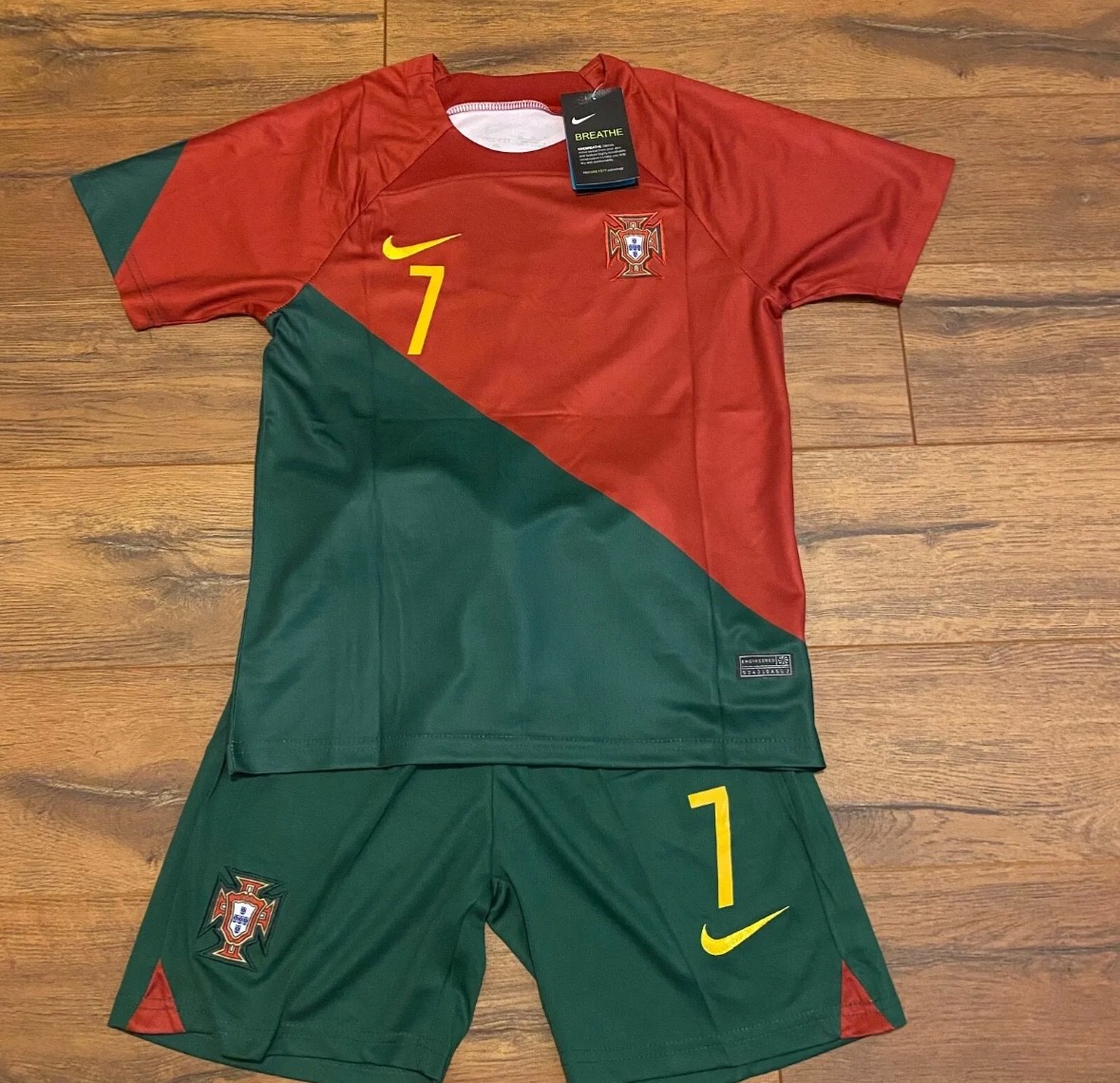 Portugal Ronaldo #7 Youth Jersey And Short Set Kids Soccer Kits