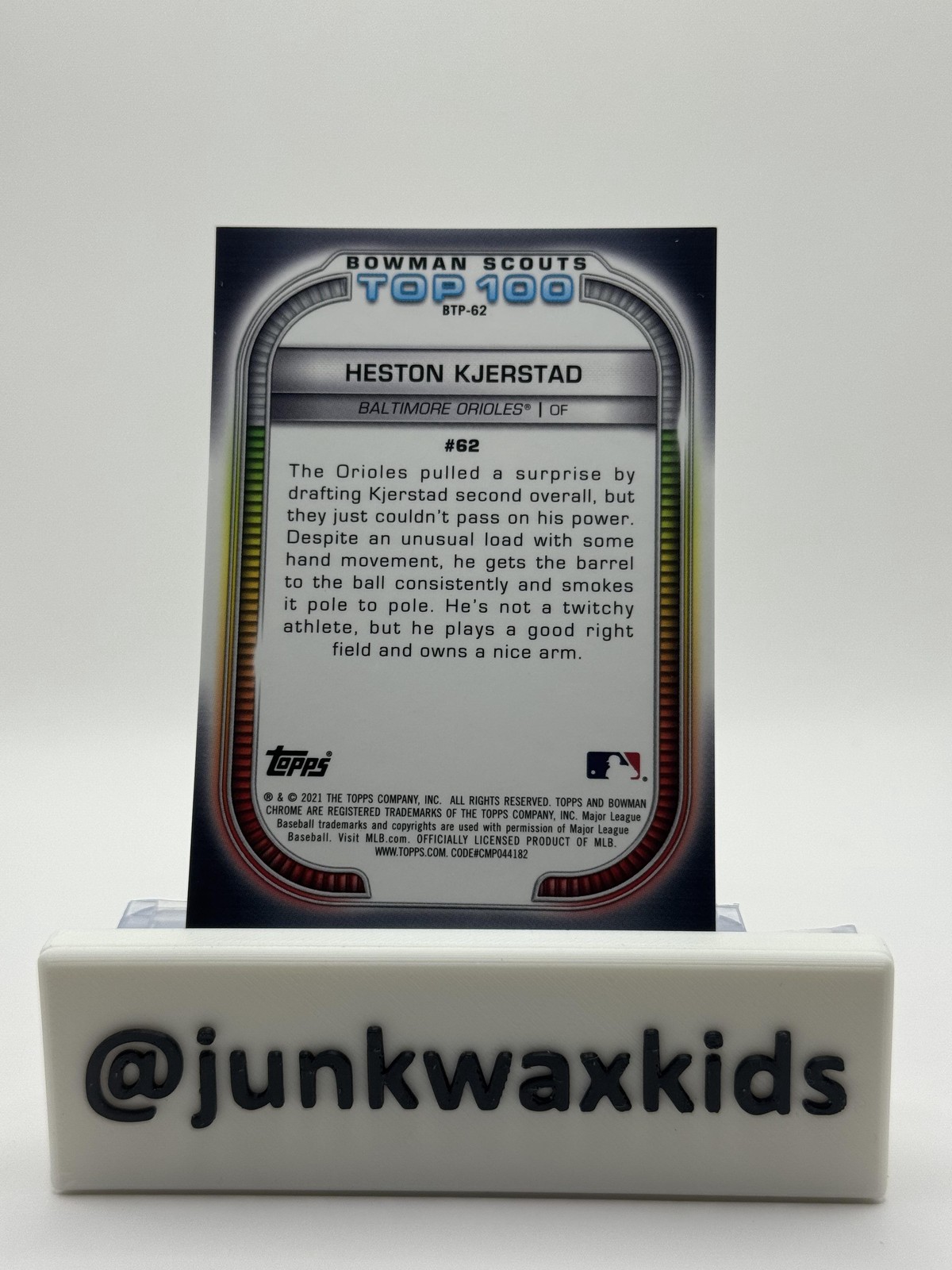 2021 Bowman Chrome #BTP-62 Heston Kjerstad Refractor /125