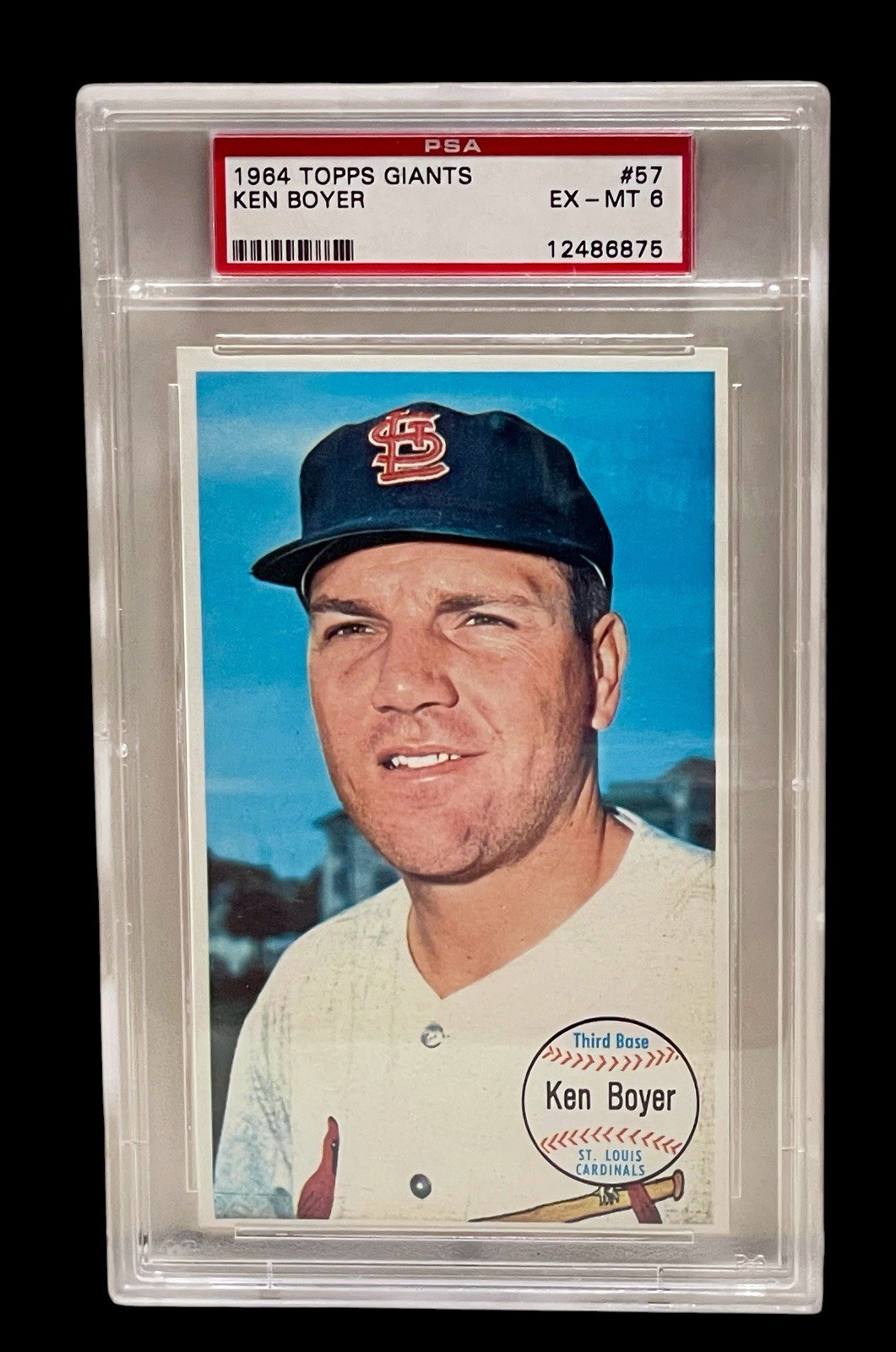 Vintage 1964 Topps Giants #57 Ken Boyer Cardinals PSA EX-MT 6