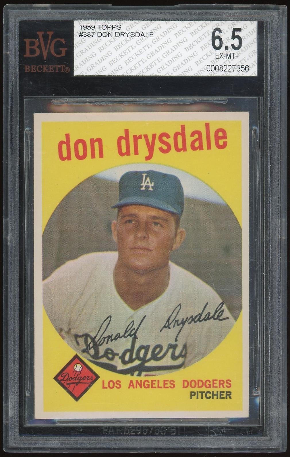 1959 Topps #387 Don Drysdale BVG 6.5 *7356