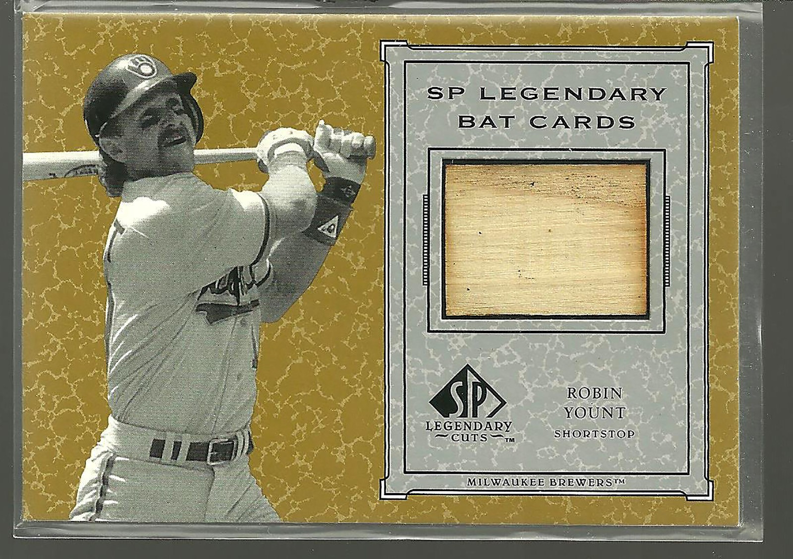 Robin Yount 2001 SP Legendary Cuts Legendary Bats Relic #B-RY HOF Brewers