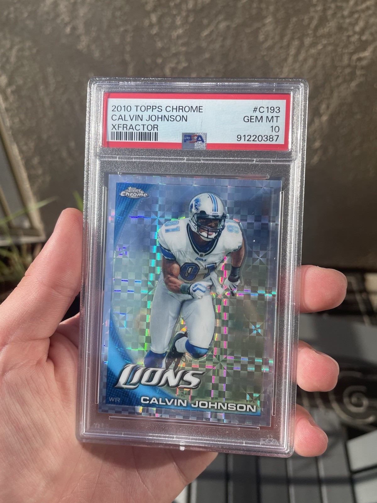 Calvin Johnson 2010 Topps Chrome Xfractor #C193 PSA 10 GEM Lions