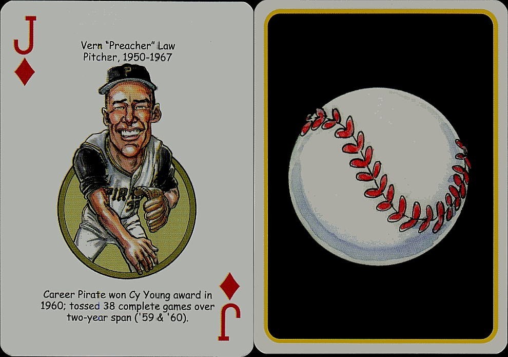VERN LAW Pirates #JD 2006 Ball Reverse Variation Baseball Card