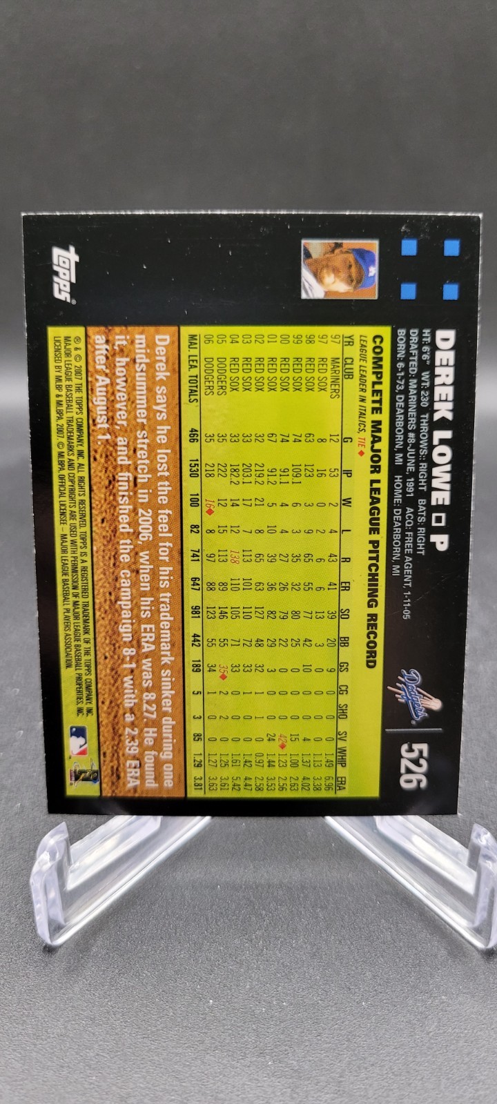 2007 Topps – Derek Lowe #526
