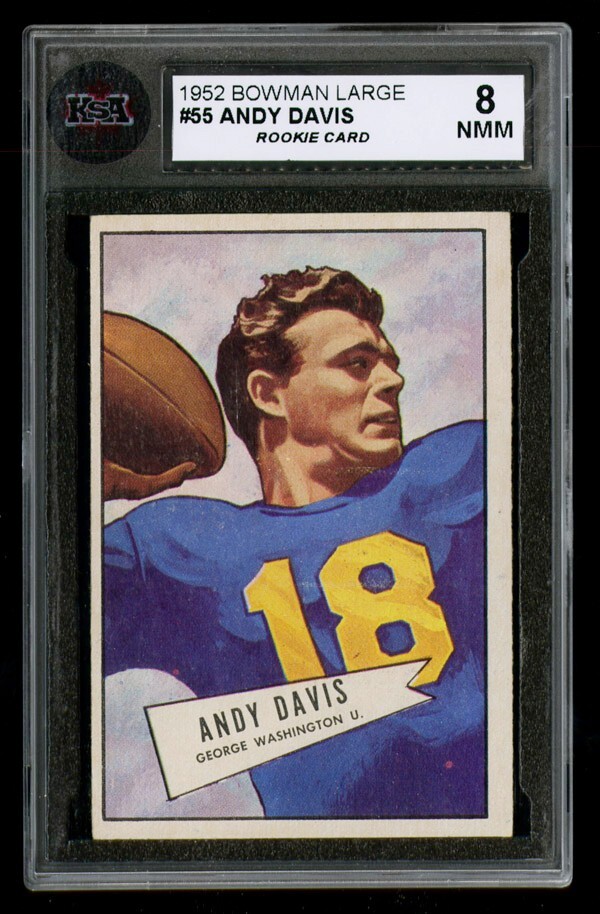1952 BOWMAN LARGE #55 ANDY DAVIS KSA 8 GWU GEORGE WASHINGTON REDSKINS FULL SIZED