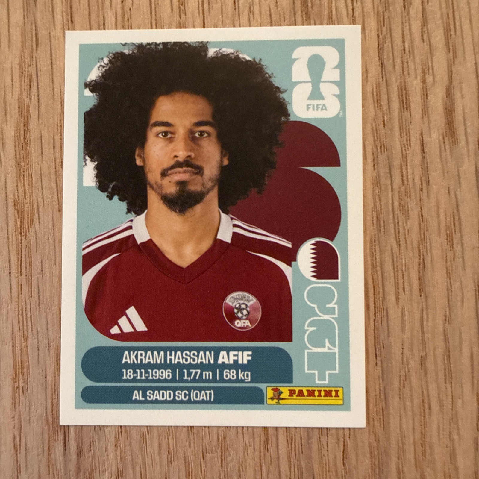 Panini FIFA World Cup 2026 Soccer Sticker #QAT 18 Akram Hassan Afif