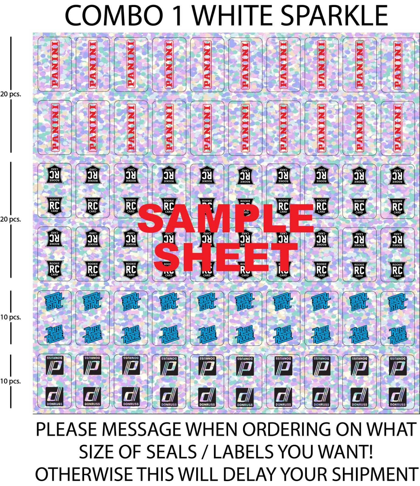 ONE TOUCH STICKER 35 pt. FREE PANINI LABELS SEALS 60 pcs. 9 SIZES FREE DECALS!