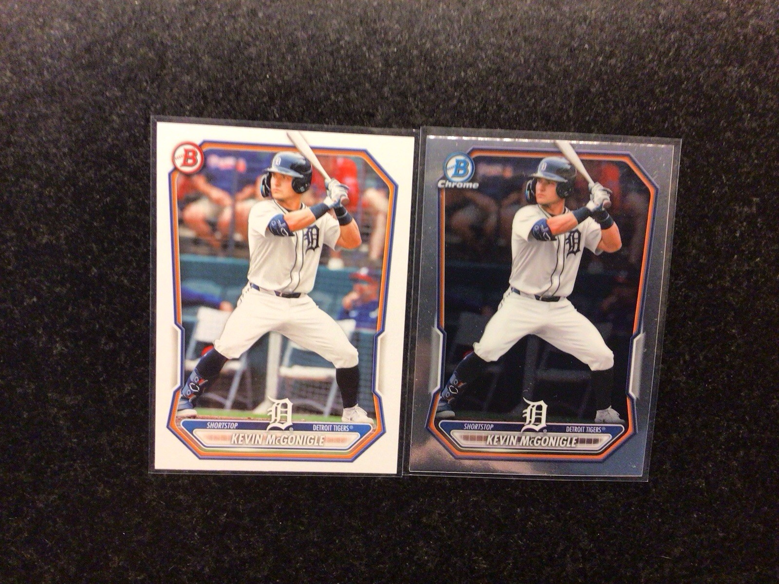 Lot Of (2) 2026 Bowman Kevin McGonigle Prospect #BCP-145 Chrome & Base Tigers
