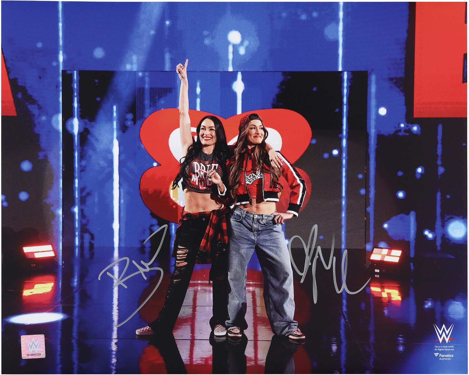Nikki & Brie Bella The Bella Twins WWE Autographed 16″ x 20″ Entrance Photograph