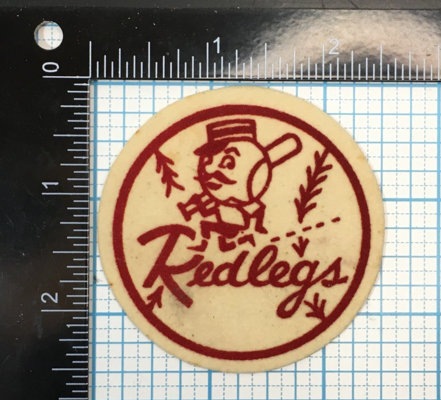 1954-58 CINCINNATI RED LEGS REDS MLB BASEBALL VINTAGE 2.5″ ROUND TEAM LOGO PATCH