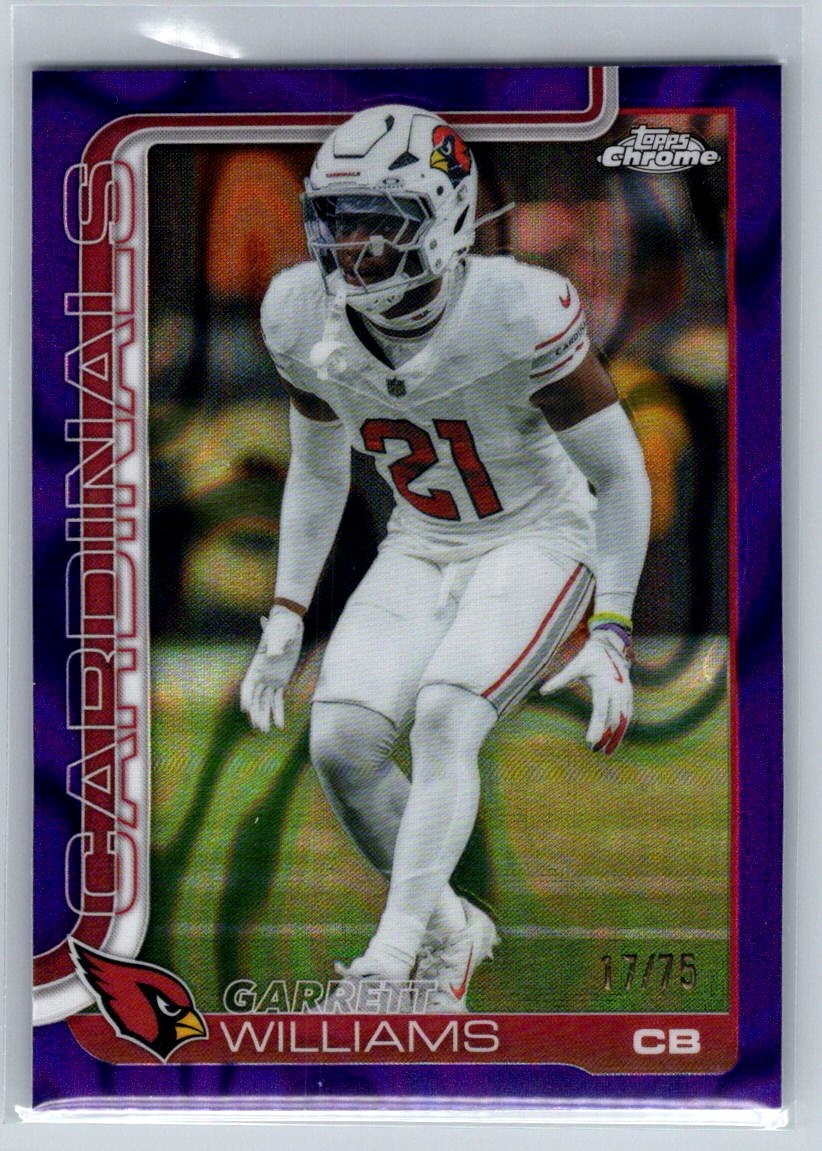 2025 Topps Chrome #6 Garrett Williams Purple Wave Refractor 17/75 Football