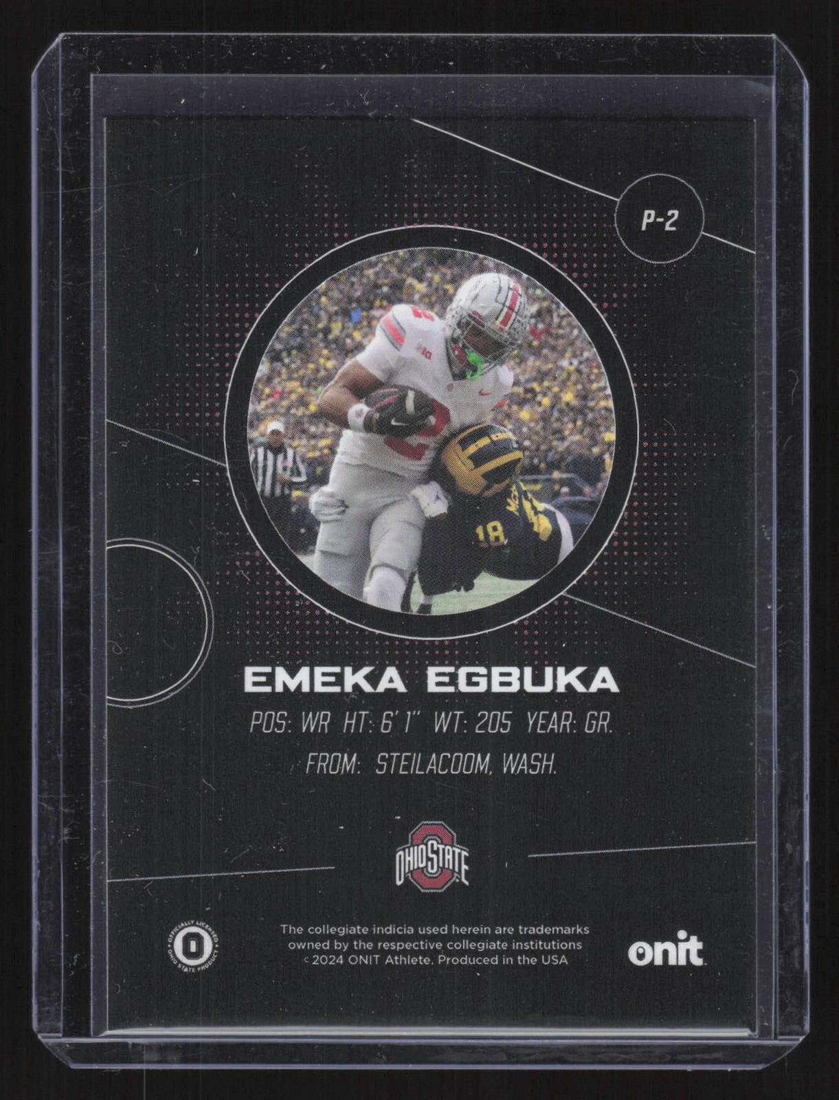 2024 ONIT Ohio State Buckeyes P-2 Emeka Egbuka Parallel Holo Silver