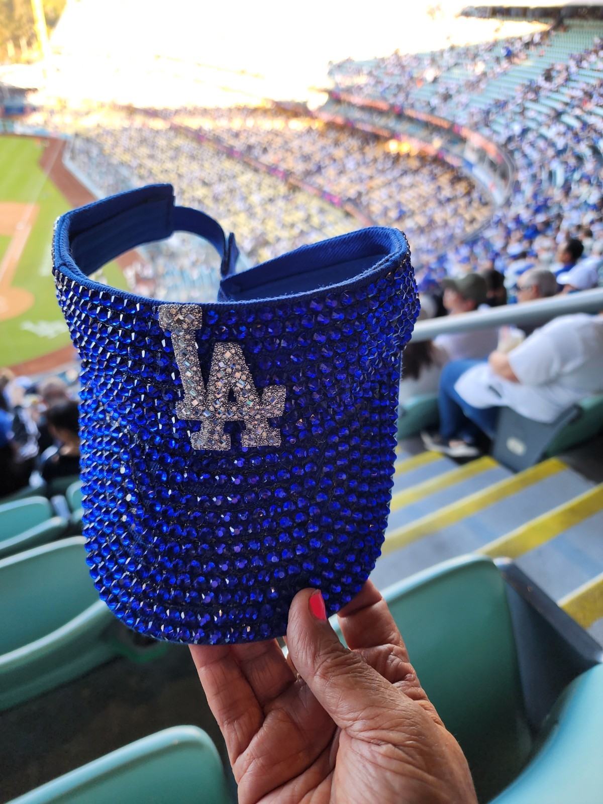 LA DODGERS RHINESTONE BLING VISOR