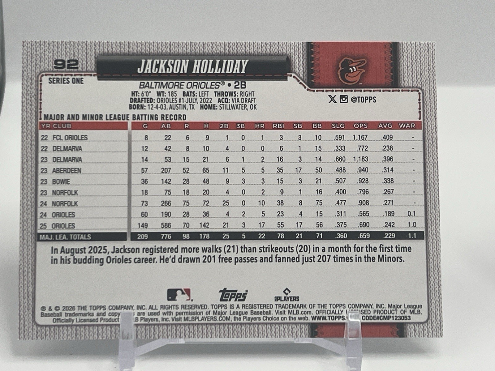 3-2026 Topps Series One MLB Cards Wood, Anthony&Holliday