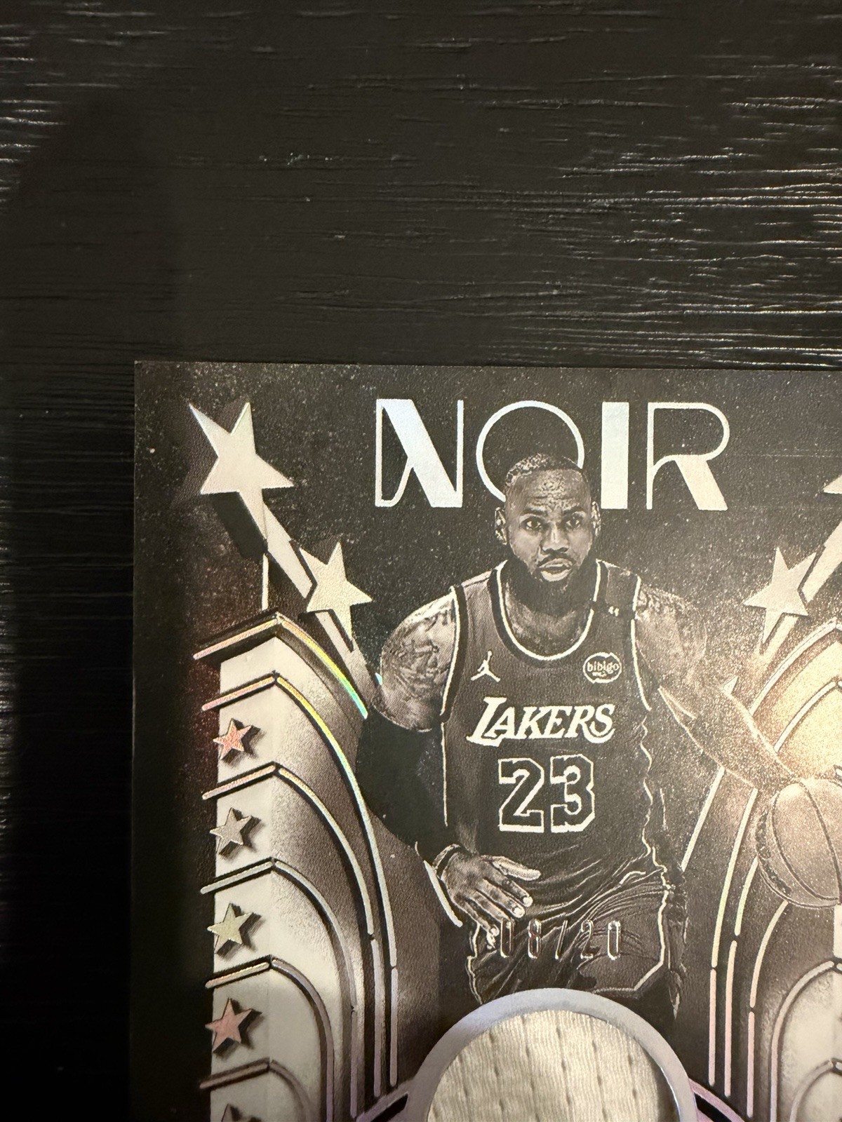 Panini 2023-24 Noir LeBron James Box Office Memorabilia #BOM-LBJ /20