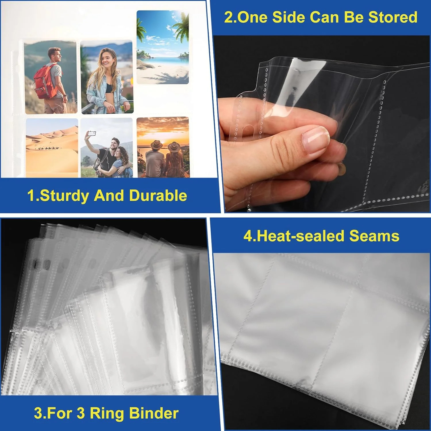 1080 Pockets Card Sleeves Binder Sheets, 9 Pocket 60 Pack, Clear