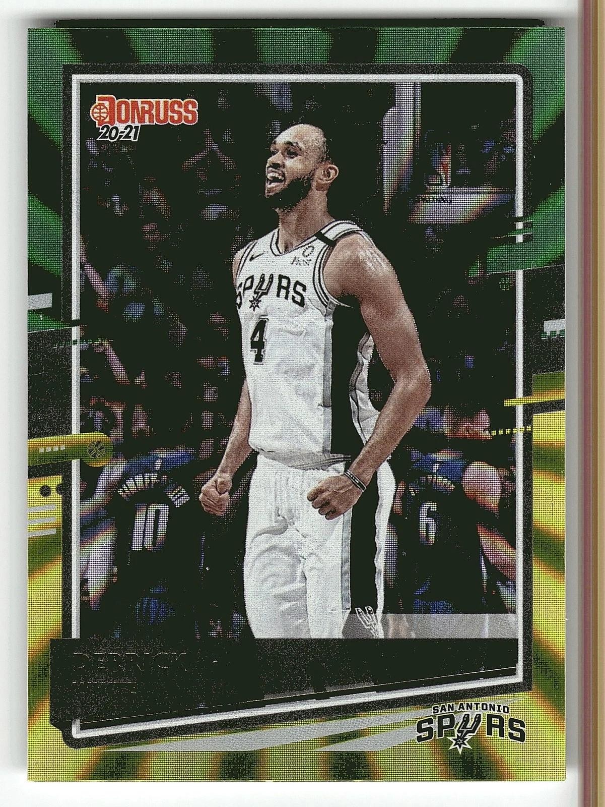 2020-21 Donruss #200 Derrick White Holo Green and Yellow Laser
