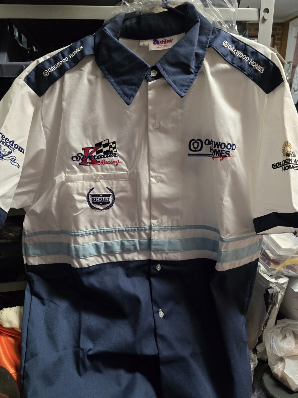 Ken Schrader Racing Oakwood Homes Team Pit Crew Shirt Large