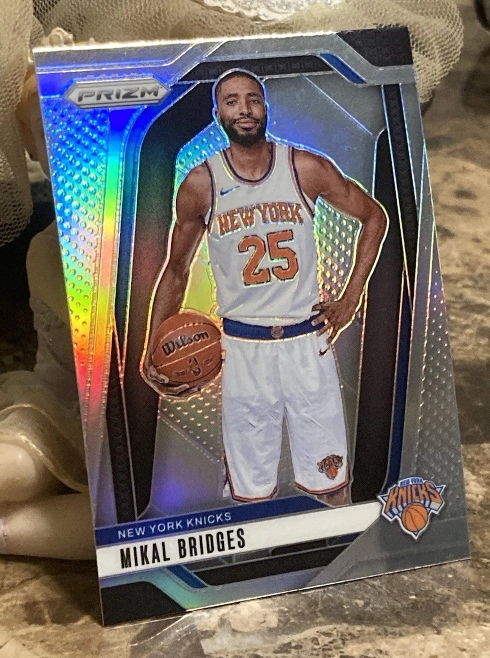 2024-25 Panini Prizm Basketball Mikal Bridges Silver Prizm New York Knicks #15