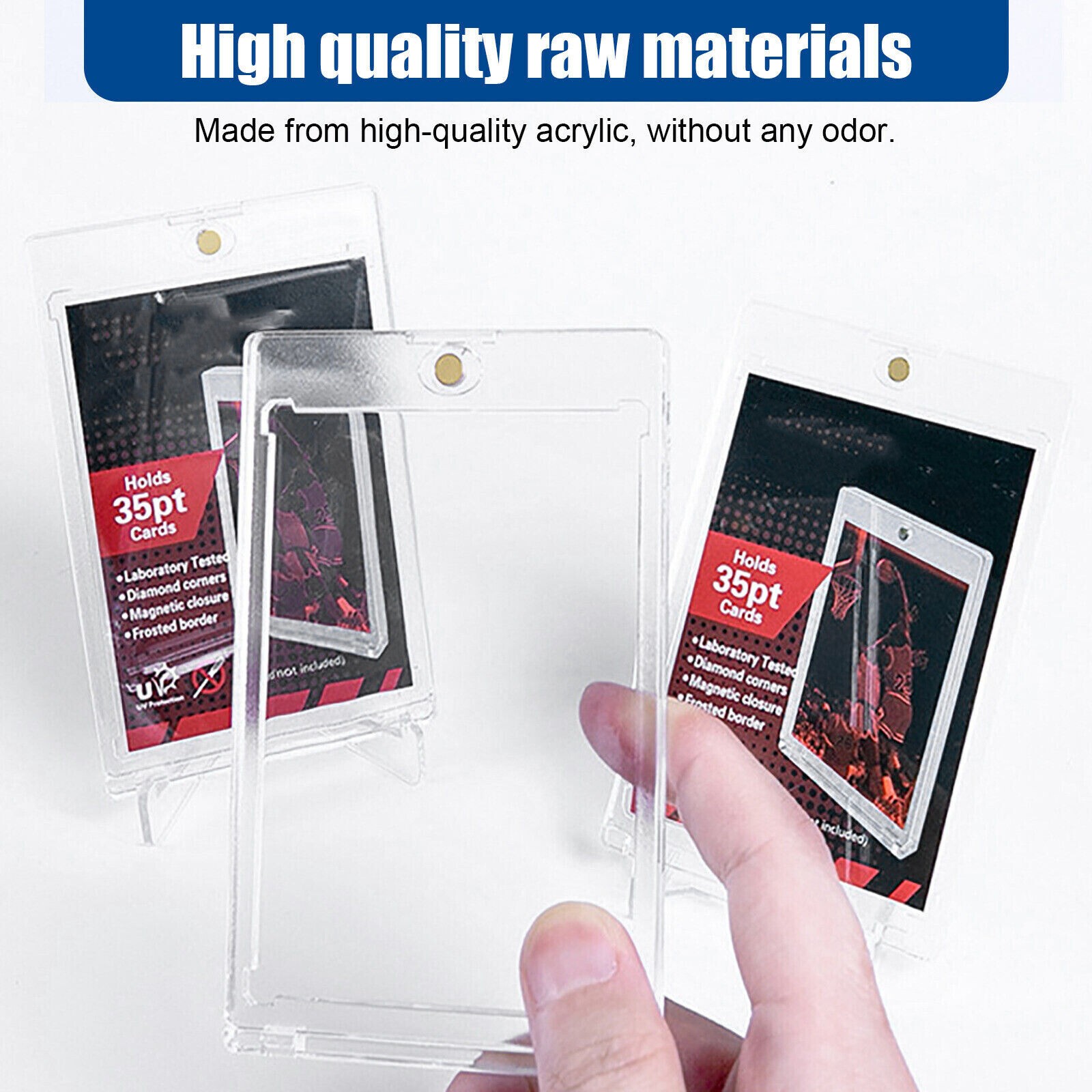 30-200 HeavyDuty Magnetic Trading Card Holders 35pt One-Touch Hard UV Protection