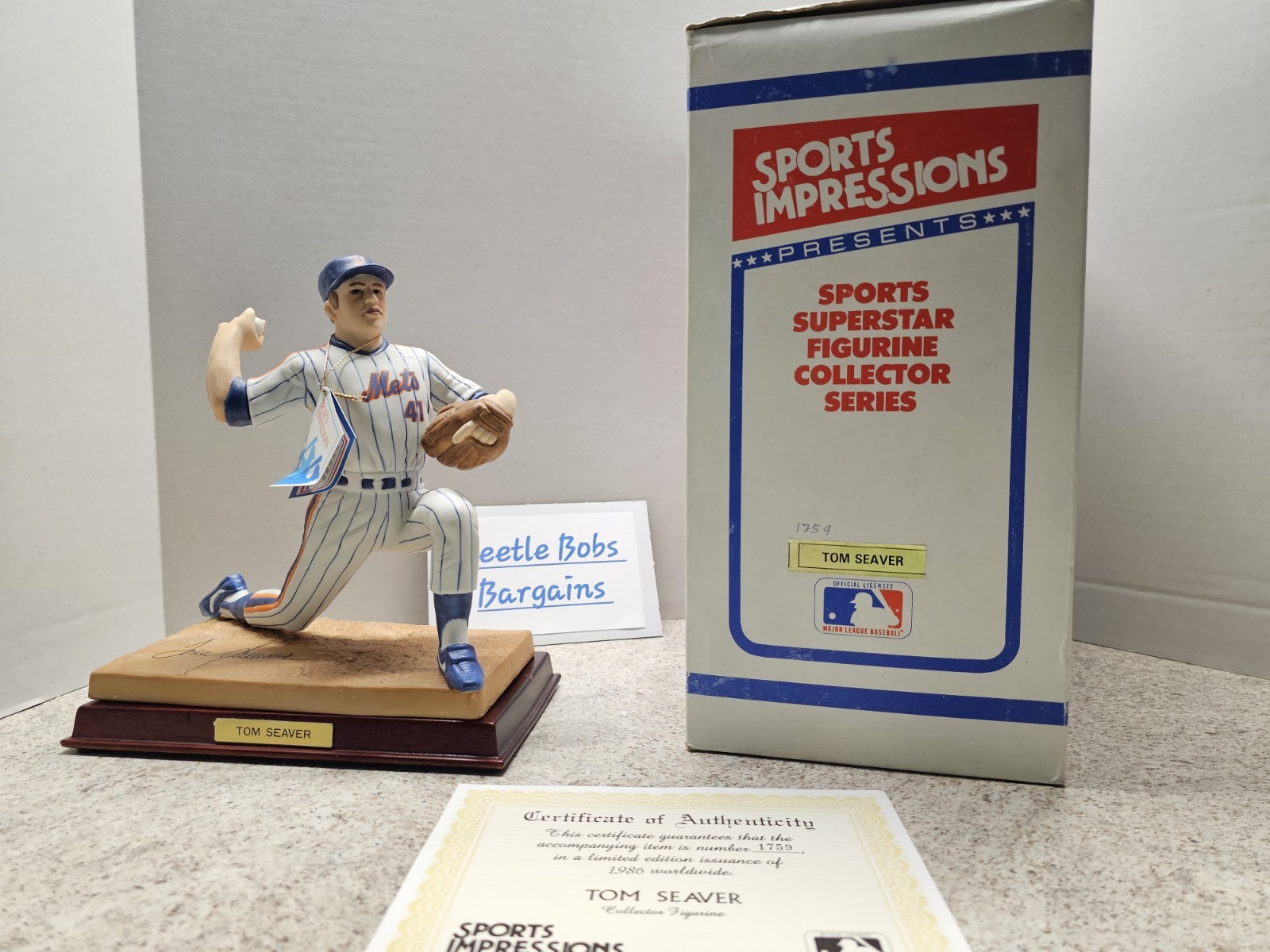 Tom Seaver New York Mets MLB 1989 Sports Impressions 9″ #’d Oversized Figurine