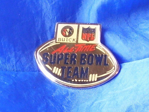 NFL All Time Super Bowl Team Buick Promo PIN 1990 Peter David Inc. Giants Bills