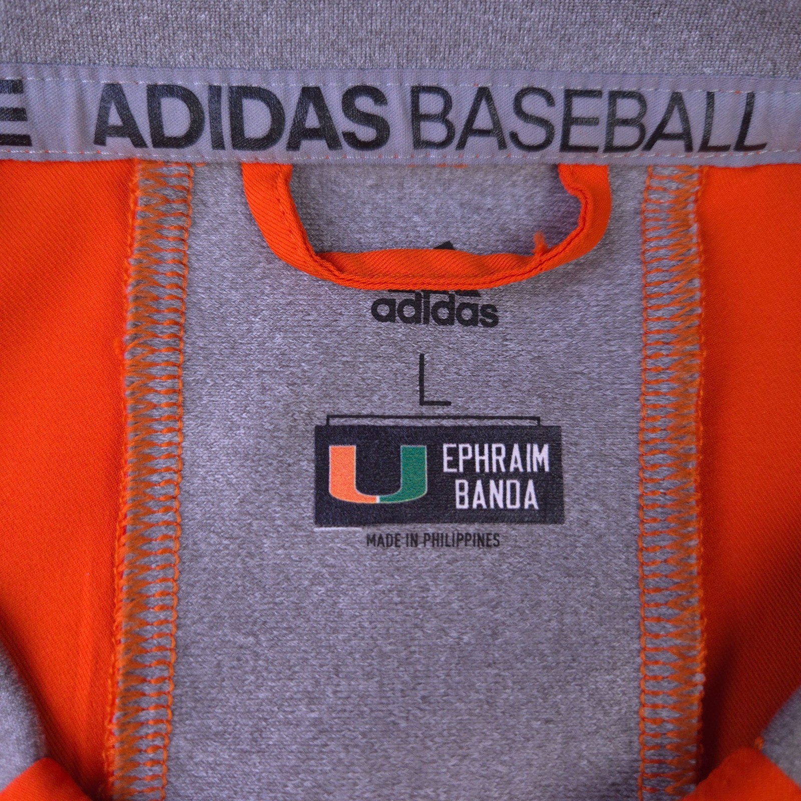 Miami Hurricanes Baseball Jacket Mens Large Player Issued Adidas Batting Cage BP