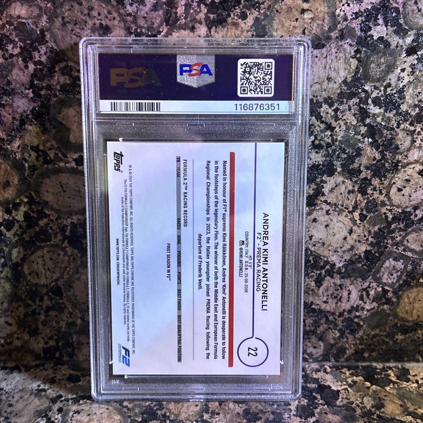 💎 2024 Topps Chrome F1 – Andrea Kimi Antonelli #22 Mini Diamond /299 PSA 10 💎