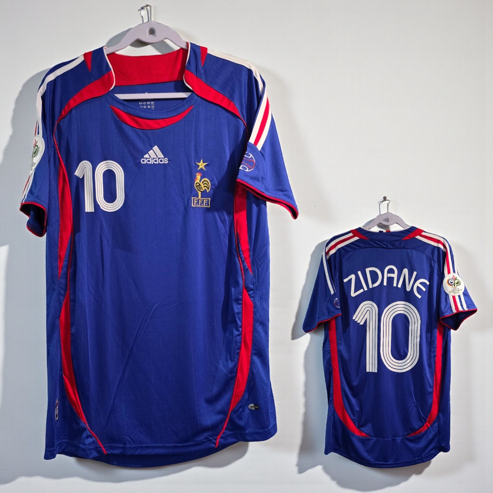 FRANCE HOME World Cup 2006 – Football Soccer – ZIDANE # 10 – 2XL (Run Small)