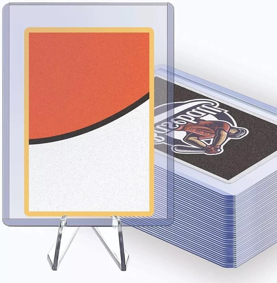Trading Card Sleeves Hard Plastic Clear Case Holder 200 Baseball Cards Topload!!