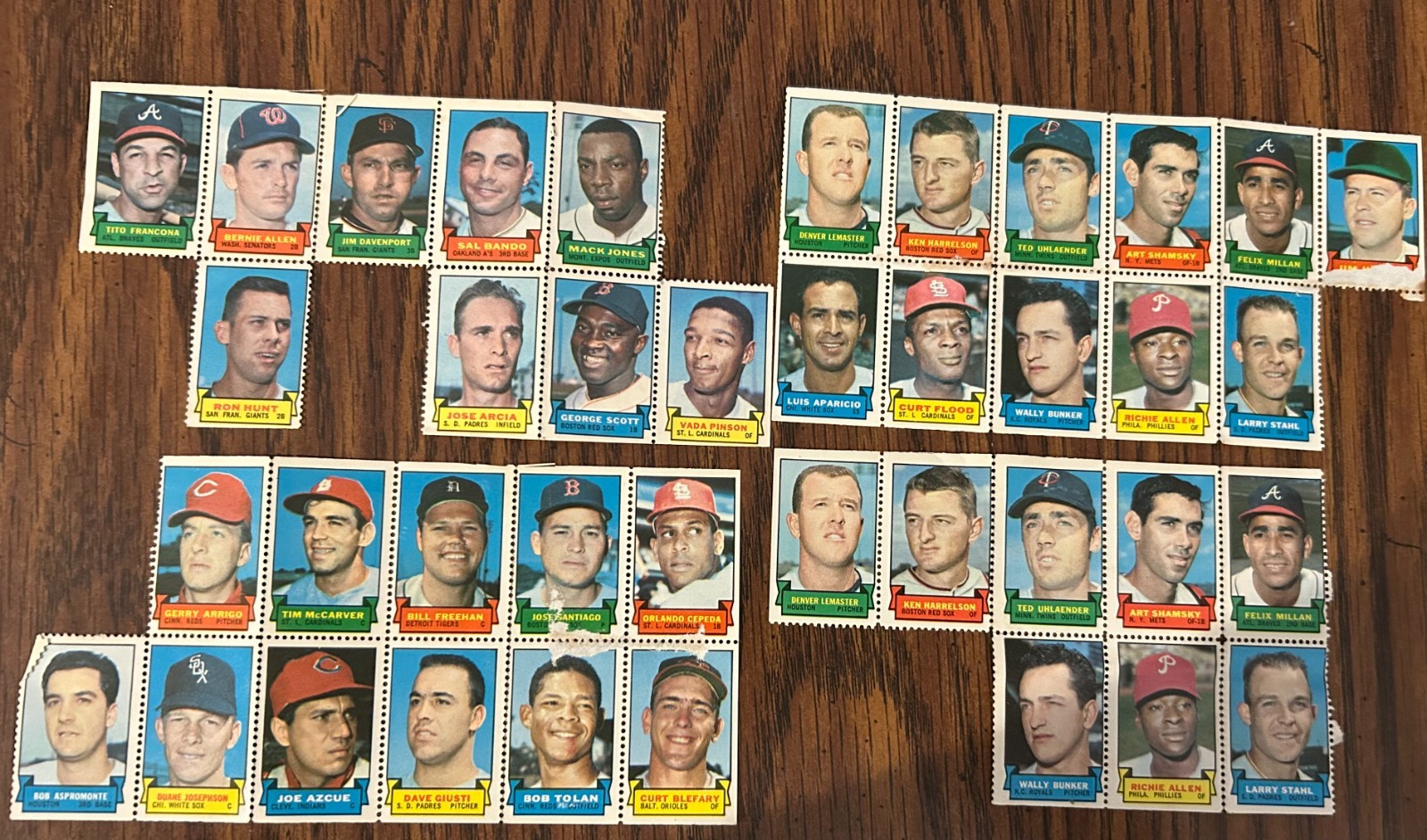 1969 TOPPS BASEBALL STAMPS SINGLES & PARTIAL SHEETS – YOU PICK
