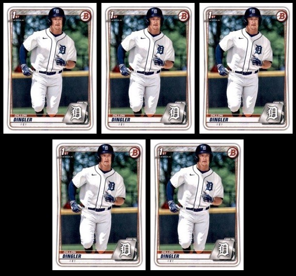 Lot of 5 2020 Bowman Draft #BD-144 Dillon Dingler Detroit Tigers 1st Bowman