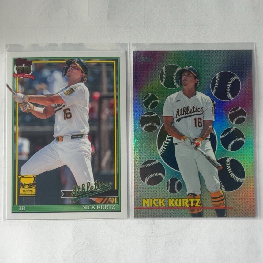 Topps 2025 Titans of the Game Nick Kurtz Oakland Athletics TOG-22 2-Card Lot