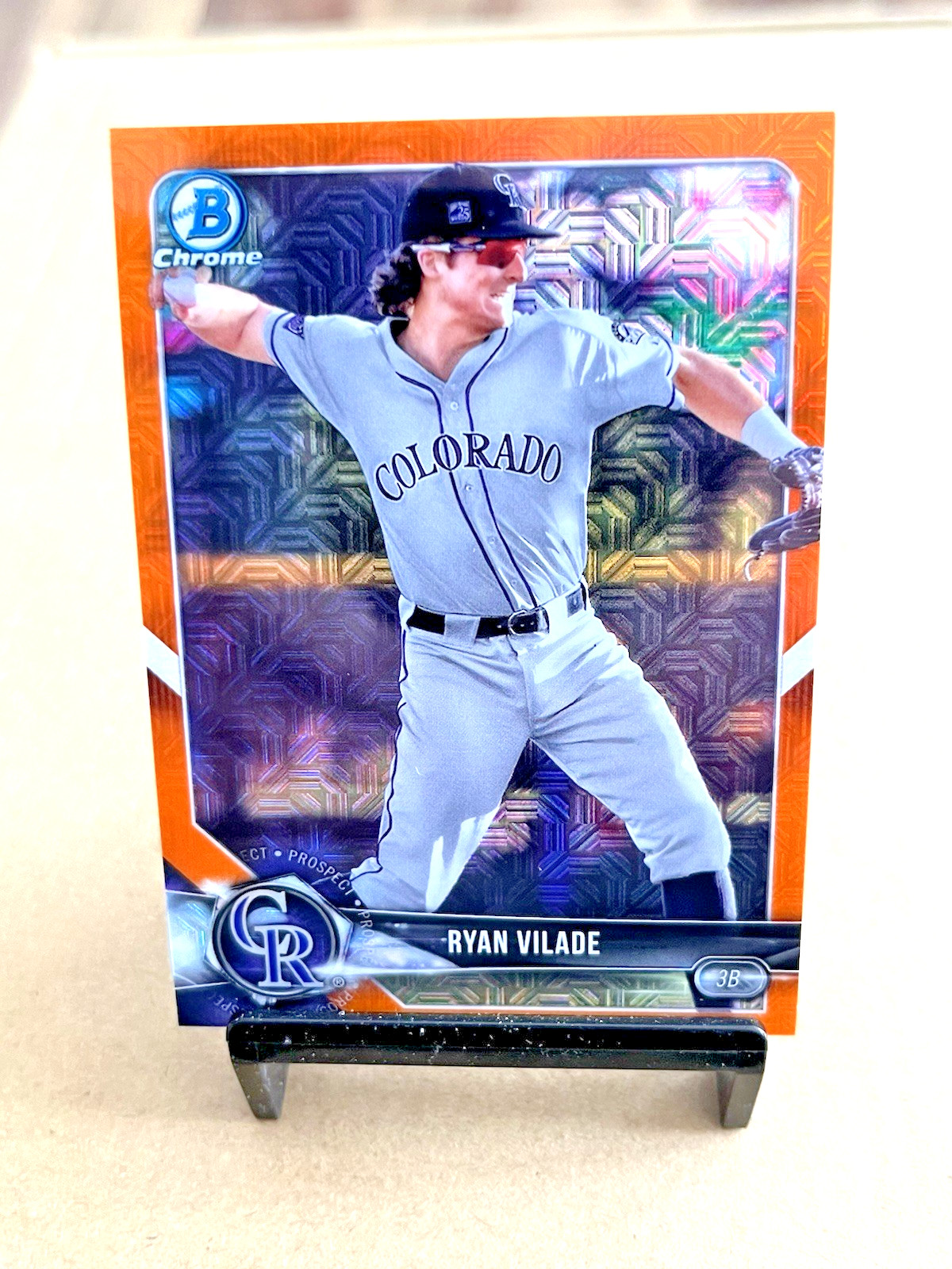 2018 Bowman Chrome Mojo Orange Refractor Ryan Vilade BCP-92 Serial # 9/25