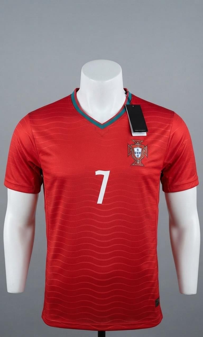 2026 New Adult Portugal Cristiano Ronaldo #7 Black/Red Jersey