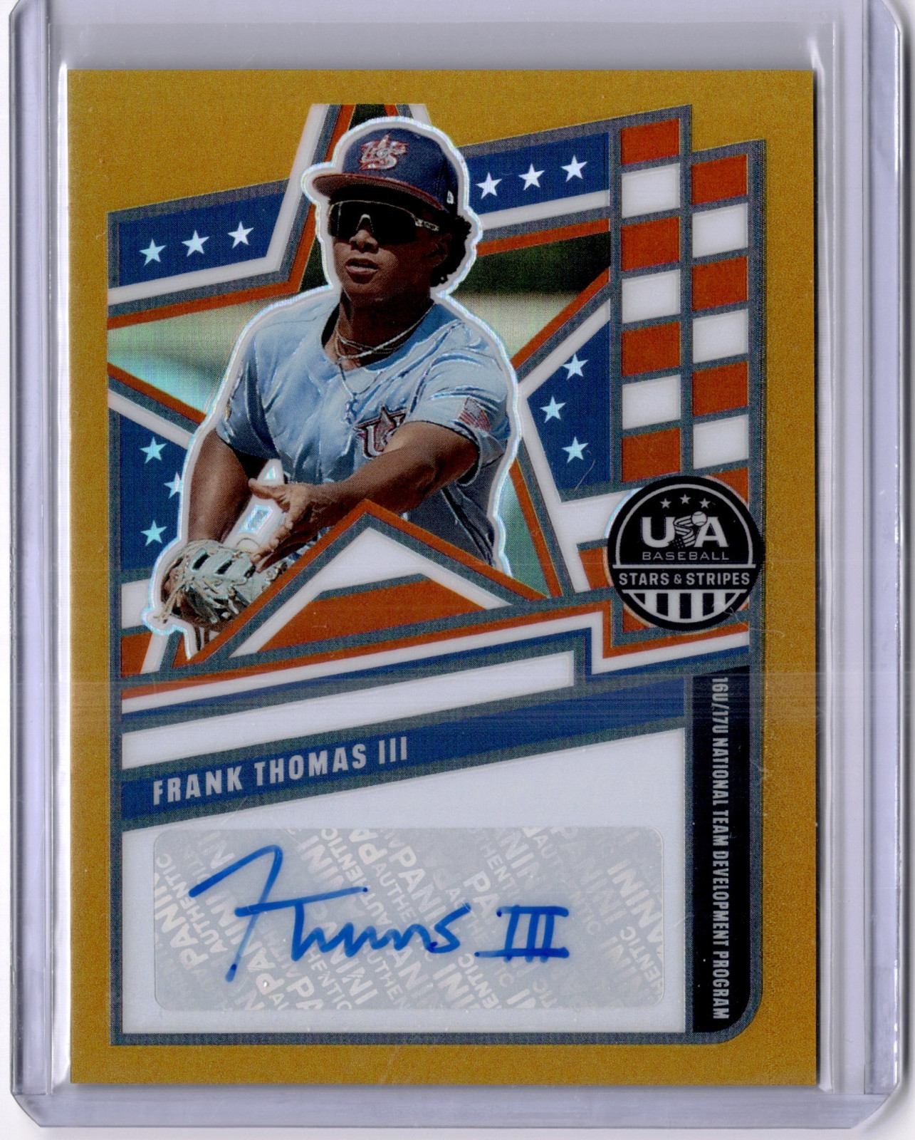 Frank Thomas Jr 2026 Panini Stars & Stripes USA Gold Auto USA #10/10