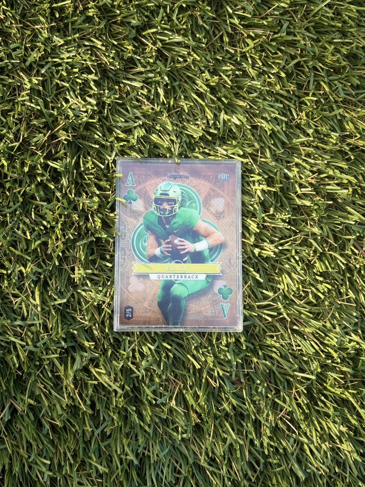 Wild Card 2023 5 Card Draw Stacked Deck Bo Nix #SD-BN Ace of Clubs 2/5 PRC