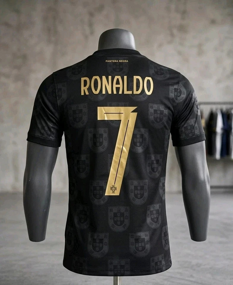 2026 New Adult Portugal Cristiano Ronaldo #7 Black/Red Jersey