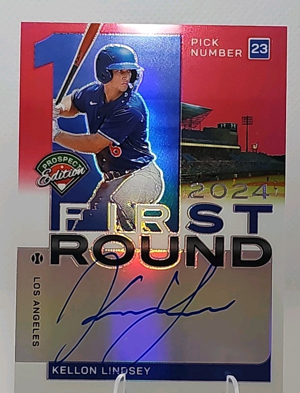 2024 Panini Prospect Edition – First Round Signatures Kellon Lindsey #FRS-KL Red