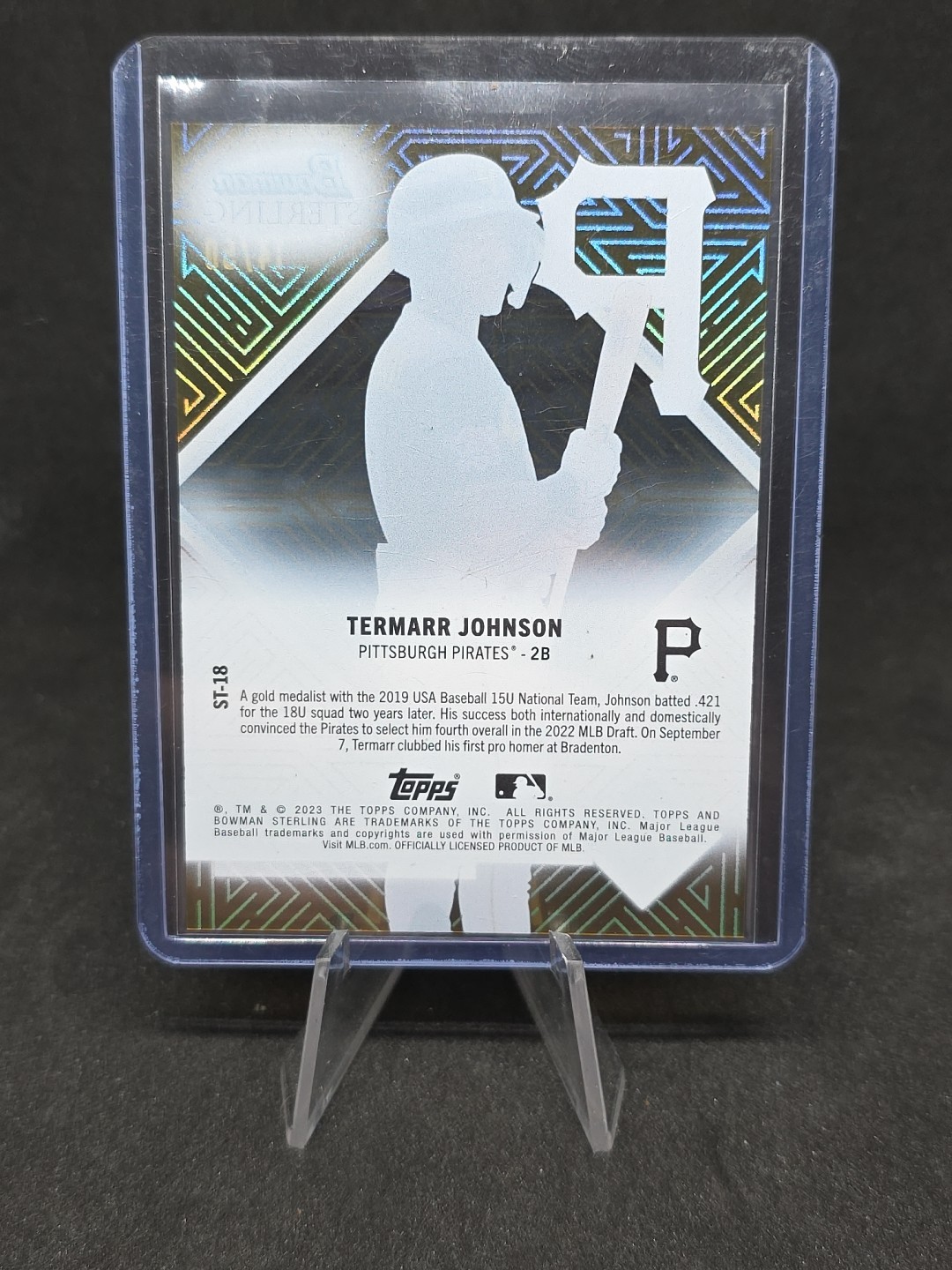 2023 Bowman Sterling Termarr Johnson Gold /50 Acetate Clear #ST-18 Parallel