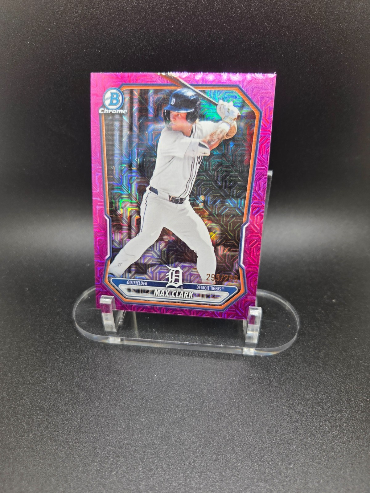 2026 Bowman Chrome Max Clark BCP-2 Fuchsia Mojo Refractor /299 Tigers Prospect