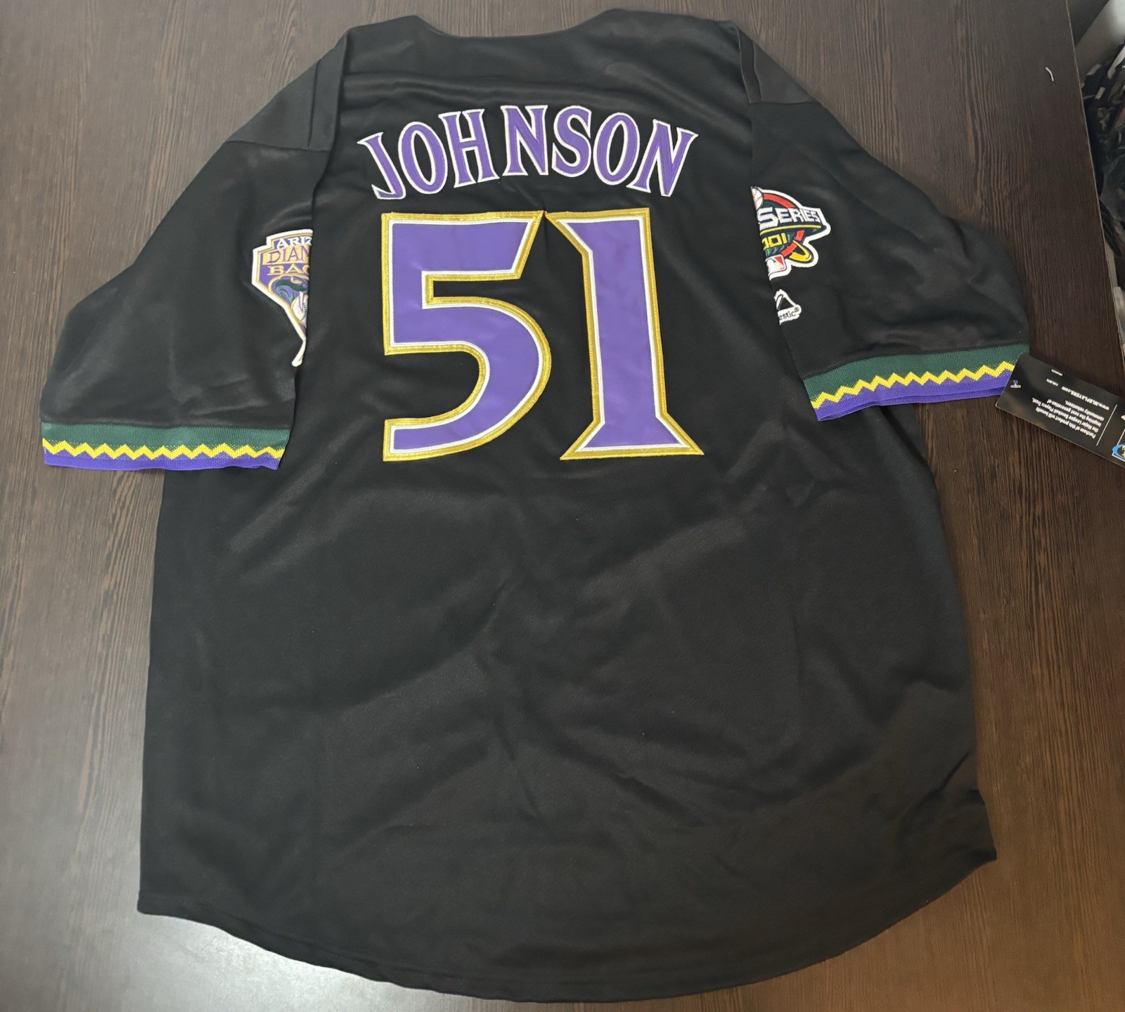 SALE Retro Randy Johnson 2001 Arizona Diamondbacks Men’s World Series Jersey