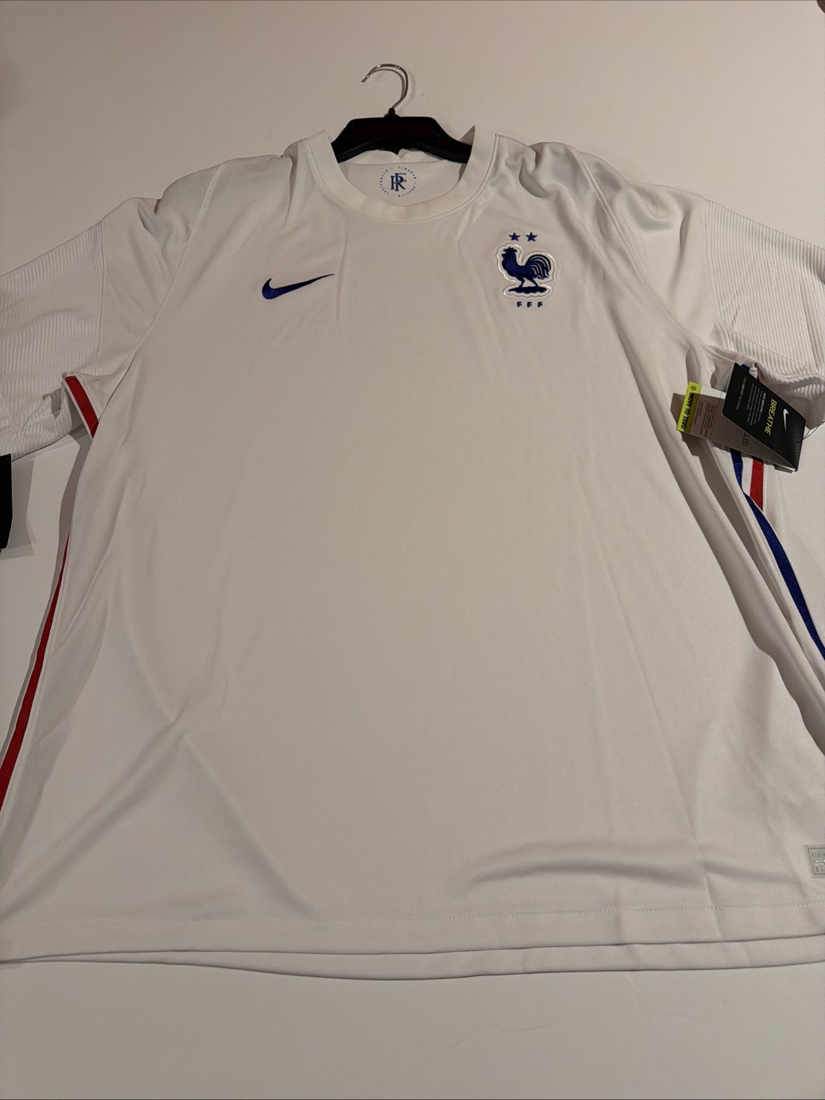 NIKE FFF FRANCE AWAY Soccer JERSEY White CD0699 Sz XXL Men’s Football NWT