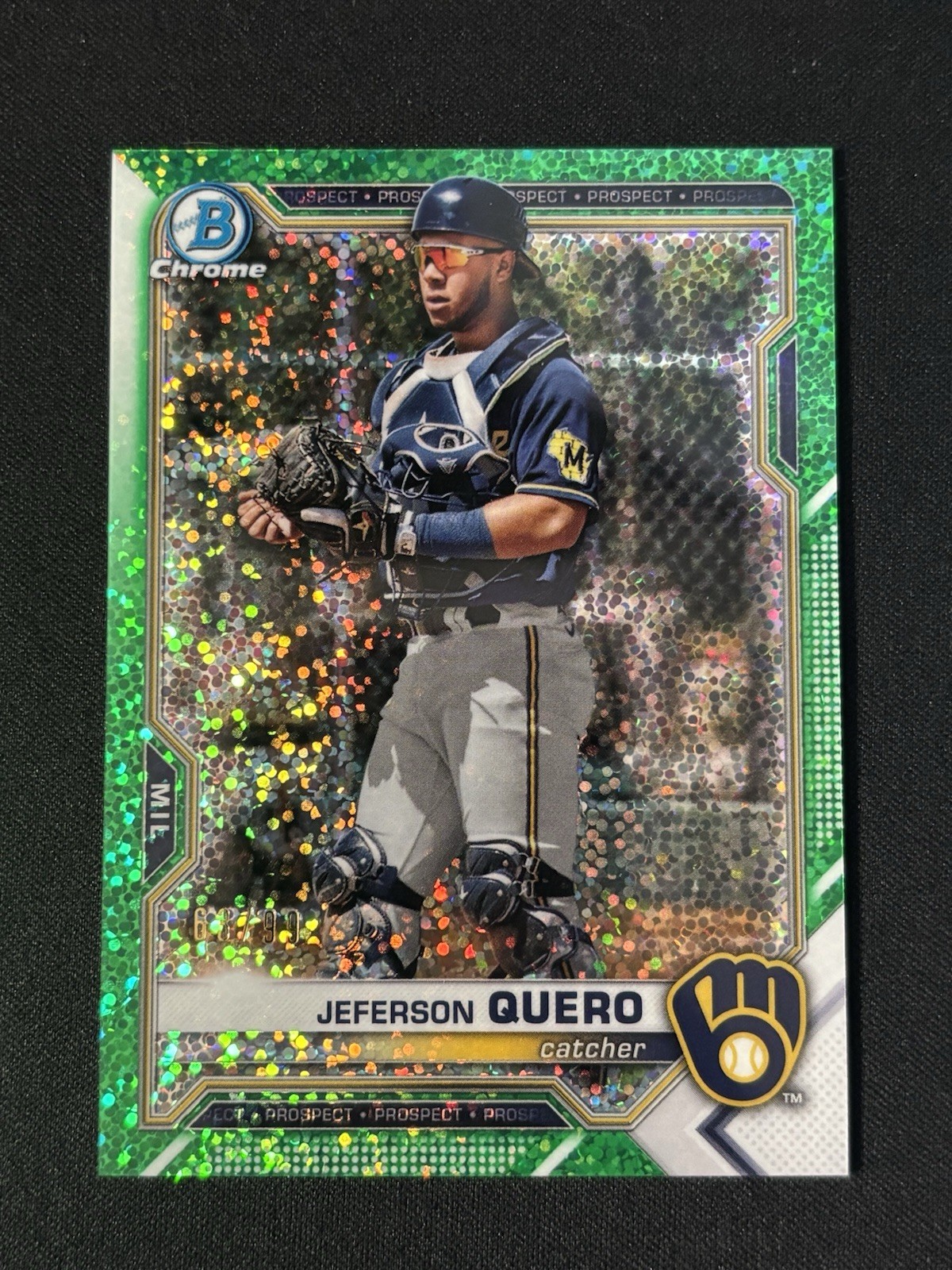 JEFERSON QUERO 2021 Bowman Chrome Prospect Green Sparkle /99